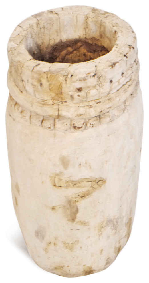 Consigned Sun Bleached Wood Butter Pot