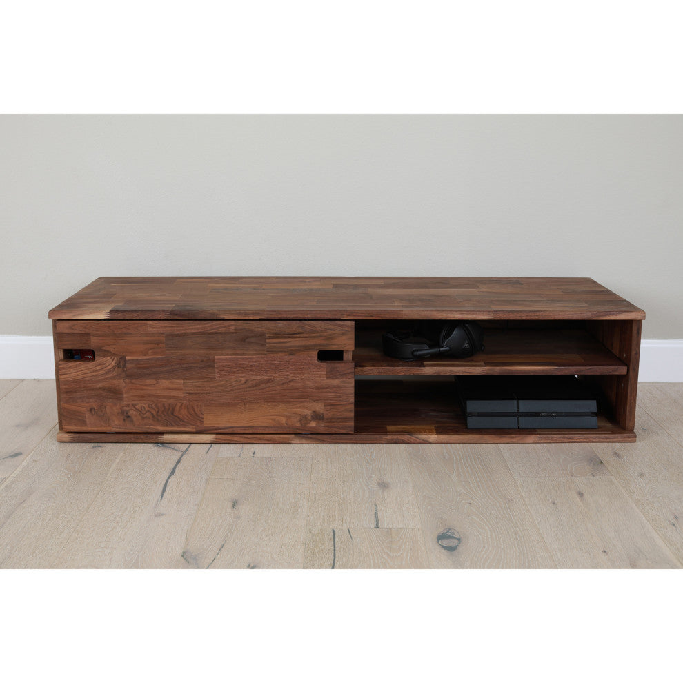 Zuma Solid Walnut Tv Stand And Cabinet, Adjustable Size