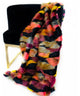 Plutus Burgundy Black Exotic Parrot Faux Fur Luxury Throw Blanket, 70"x90"