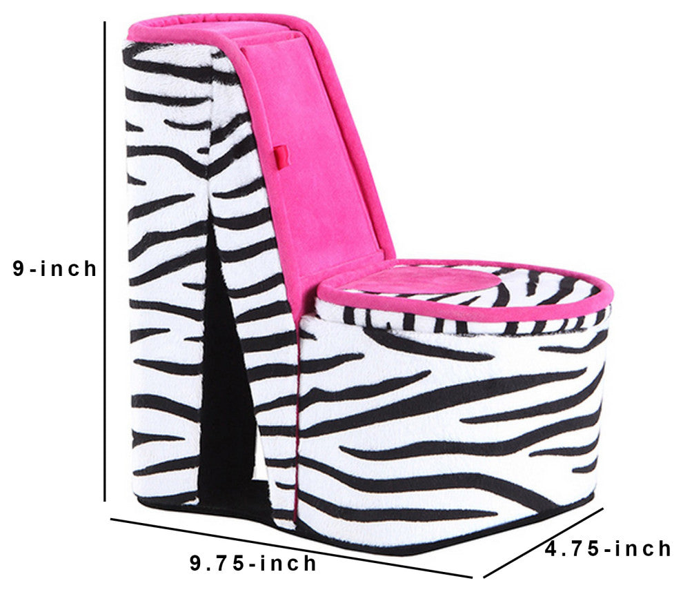 High Heel Zebra Shoe Jewelry Box with 2 Hooks, Multicolor