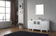 Dior 66" Single Bathroom Vanity, White, White Ceramic, Brushed Nickel Faucet