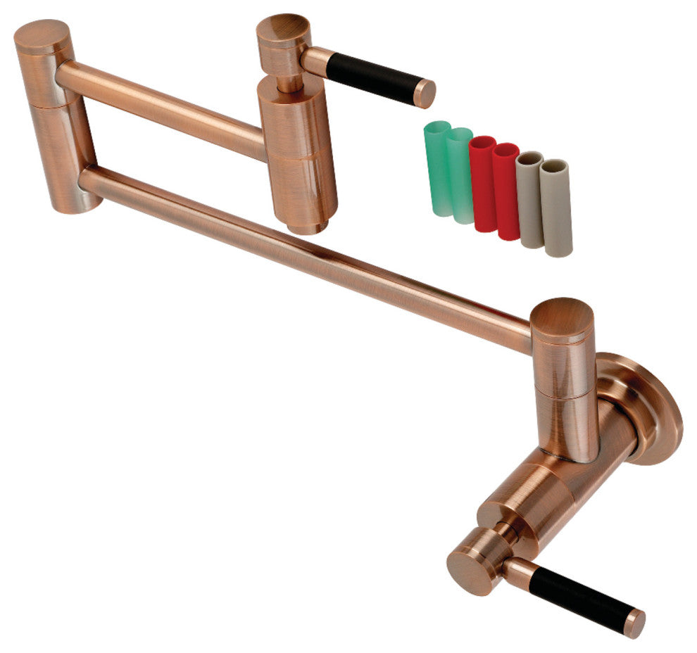 KS810DKLAC Concord Wall Mount Pot Filler Kitchen Faucet, Antique Copper