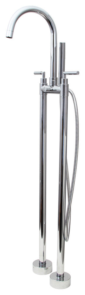 Dyconn Faucet - FreeStanding tub Filler Faucet w/ Hand Shower, Chrome