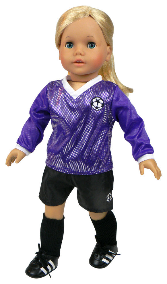 18" Dolls Soccer Outfit 6-Piece Set with Ball