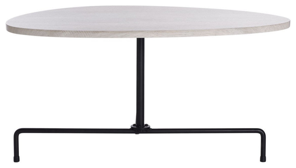Safavieh Berlin Tripod Coffee Table, Light Grey Oak/Black