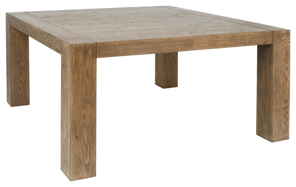 Gilcrest Square Aged Oak Wood Dining Table