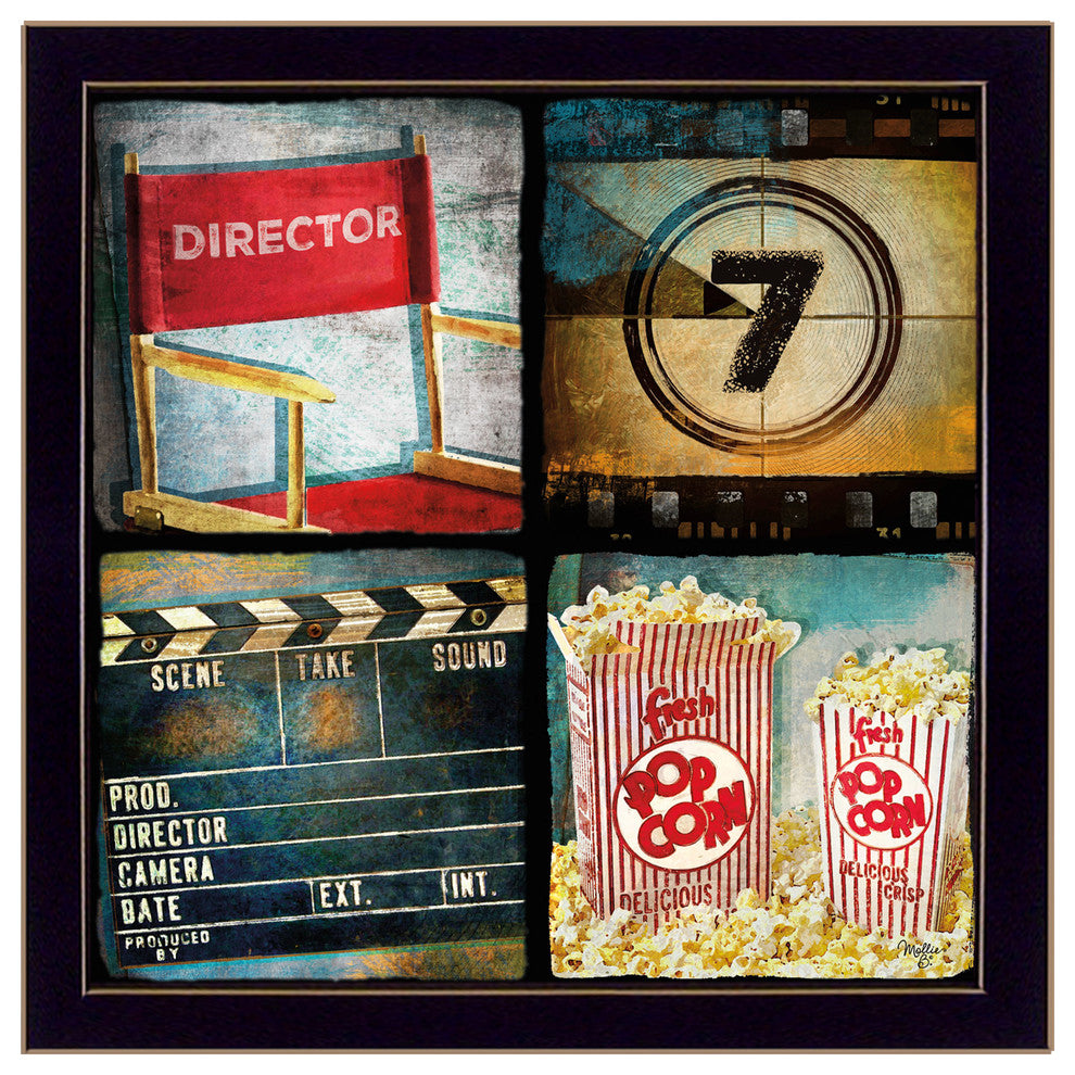 "At The Movies" By Mollie B., Printed Wall Art, Ready To Hang, Black Frame
