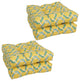 19" Squared Outdoor Tufted Dining Chair Cushions, Set of 4, Capecod Summer