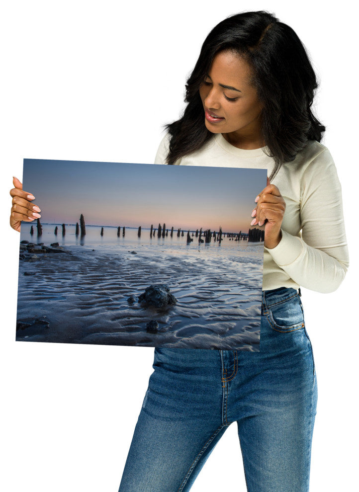Low Tide At Battery Landscape Photo, Beach Unframed Wall Art Print, 12" X 16"