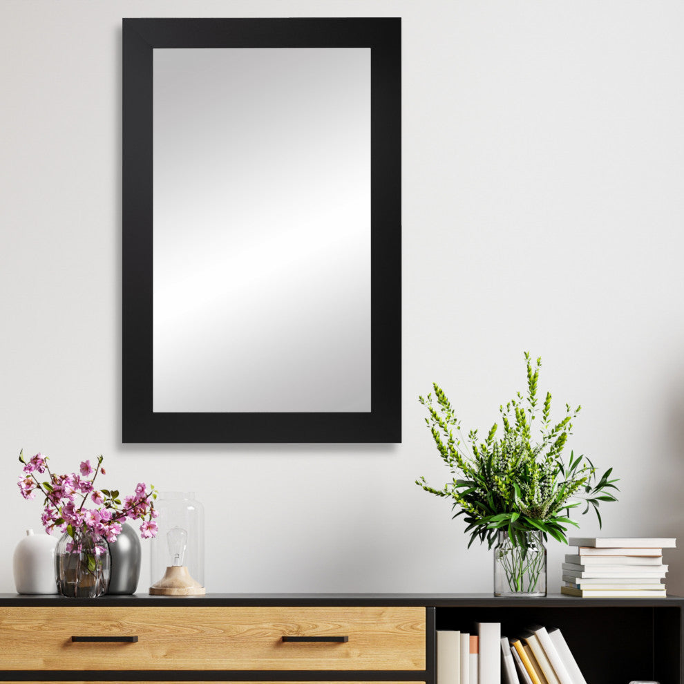 Pendleton Framed Wall Mirror, Black, 36" X 54"