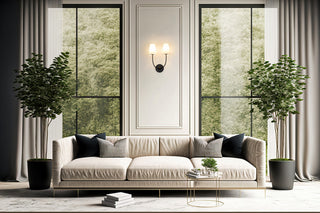 Z-LITE 2-Light Wall Sconce, Matte Black