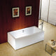 Aqua Eden 67" Acrylic Freestanding Rectangular Tub With Drain, White