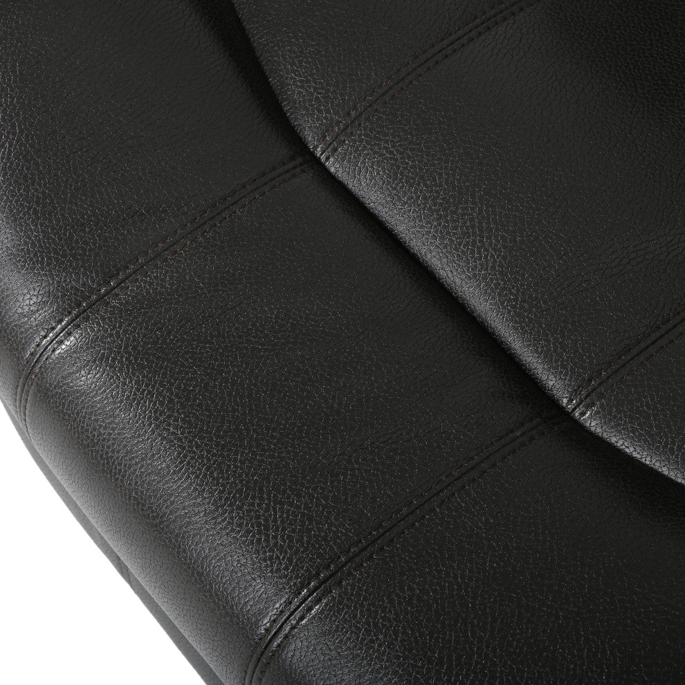 GDF Studio Hayvenhurst Black Leather Recliner/Glider Chair
