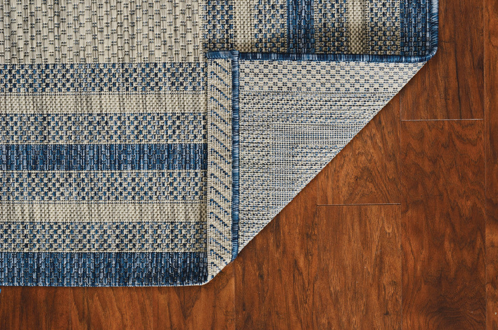 KAS Provo 5756 Gray/Denim Cape Cod Area Rug, 5'3"x7'7"