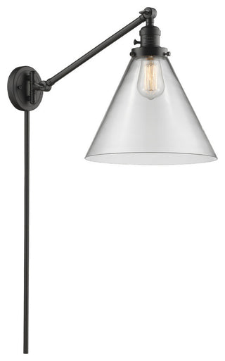 X-Large Cone 1-Light Swing Arm, Oil Rubbed Bronze, Clear