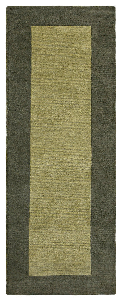 HAND TUFTED WOOL ECO-FRIENDLY AREA RUGS-Green Color, Contemporary Design
