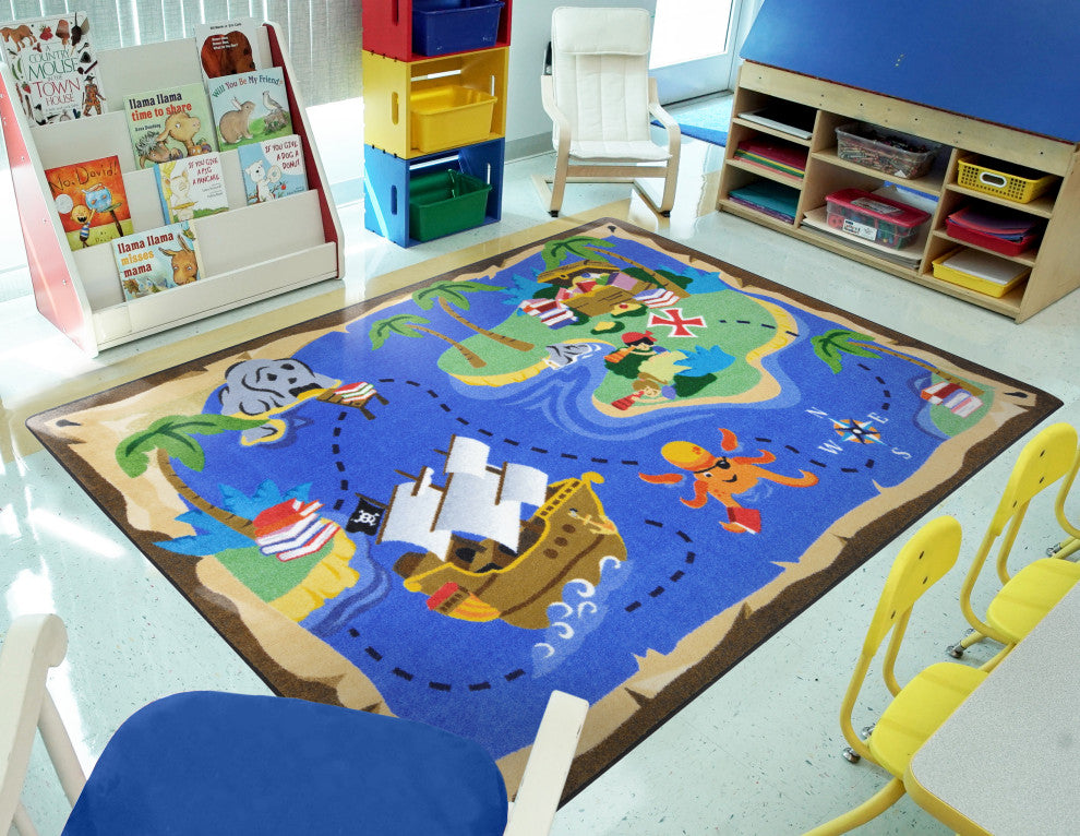 Books Are Treasures Rug, 5'4"x7'8"