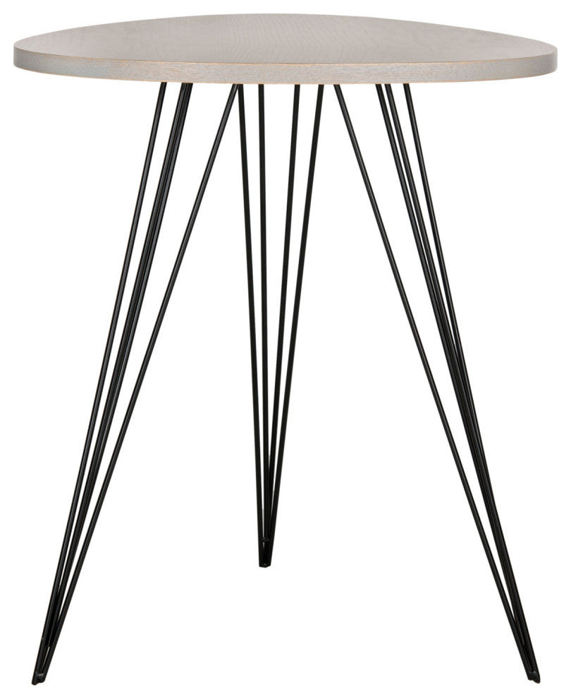 Rosalia Retro Mid Century Lacquer Side Table Gray/Black