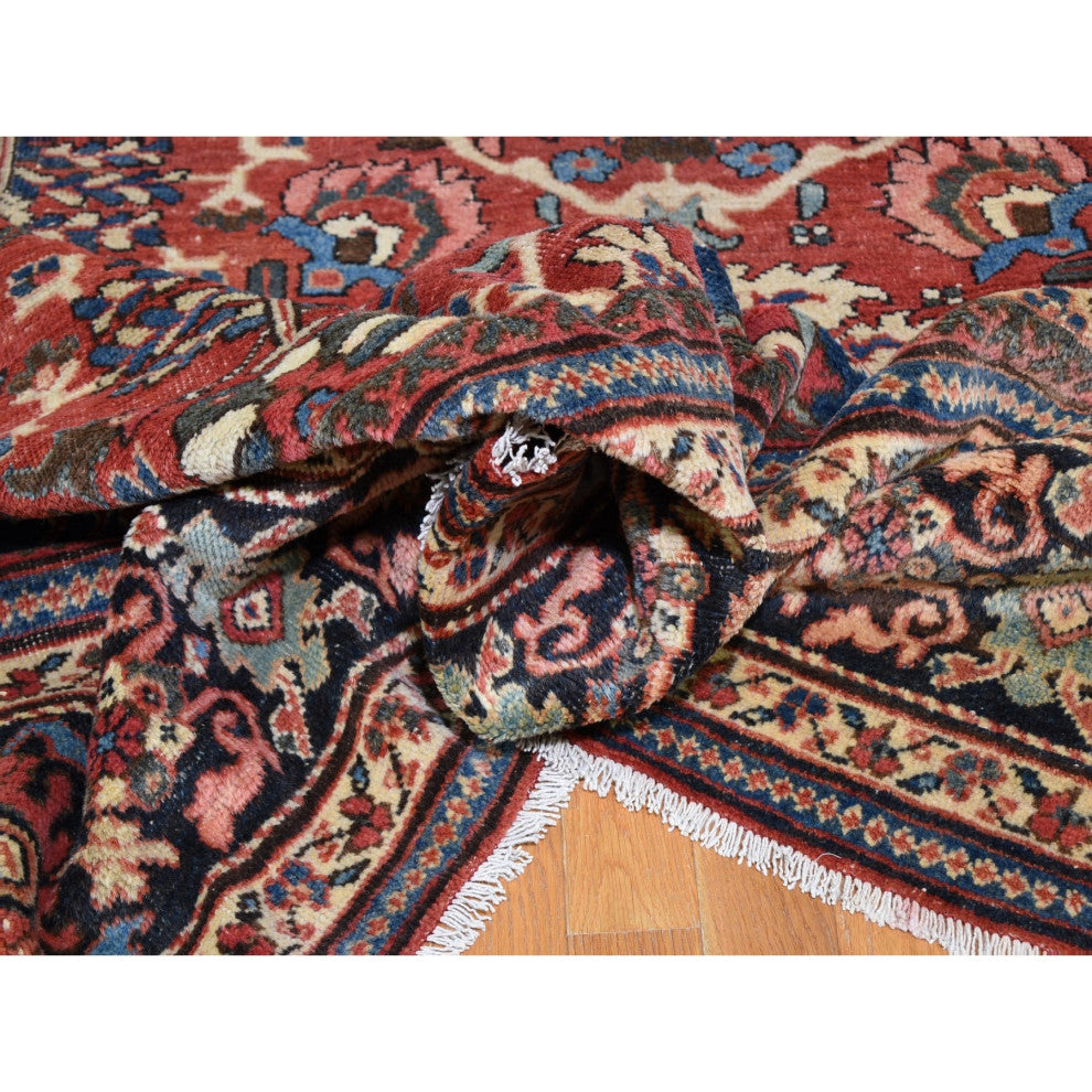 Antique Persian Mahal Good Condition Some Wear Clean Handmade Rug10'10"x13'8"