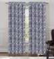 Jacquard Fern Drapery Curtain Panels, Blue, 50"x63", Set of 2