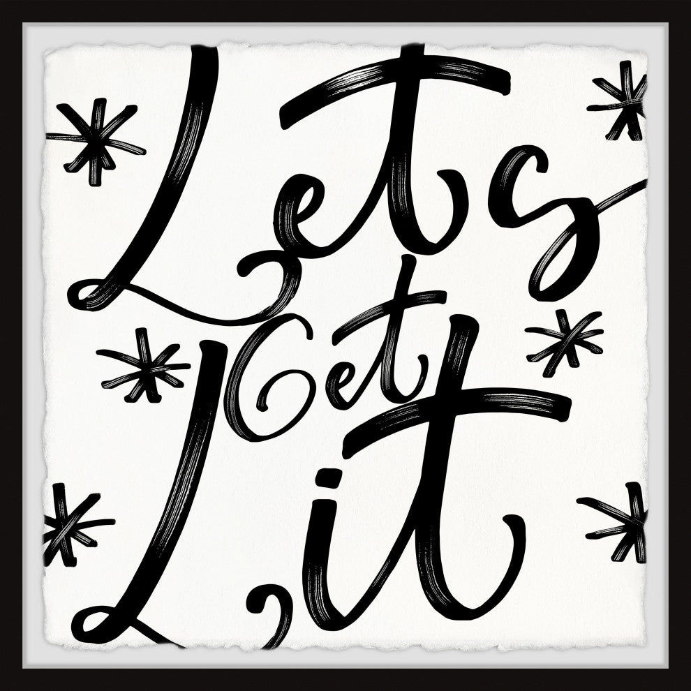 "Let's Get Lit" Framed Painting Print, 12x12