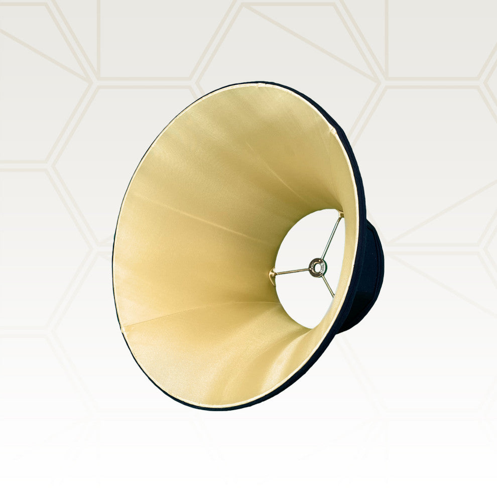 Royal Designs Shallow Bell Basic Lamp Shade, Black/Gold, 6x13x8.5