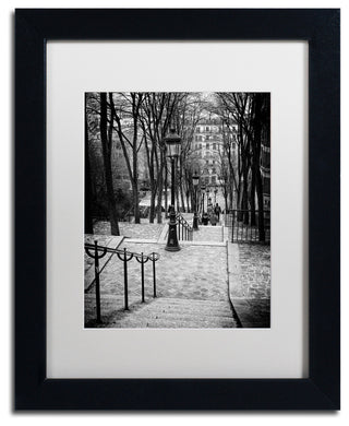 Philippe Hugonnard 'Staircase Montmartre', Black Frame, White Mat, 14x11