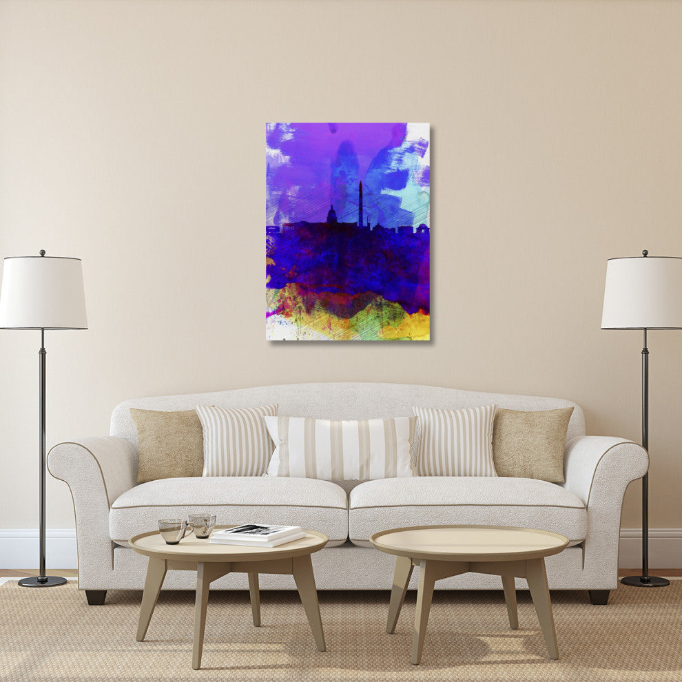 "Washington DC Watercolor Skyline 2" Fine Art Print
