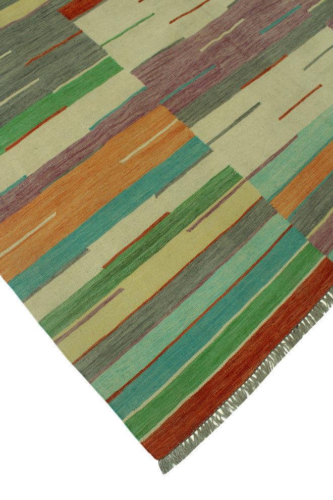 Winchester Kilim Waleed Gray/Beige Rug, 6'6x9'8