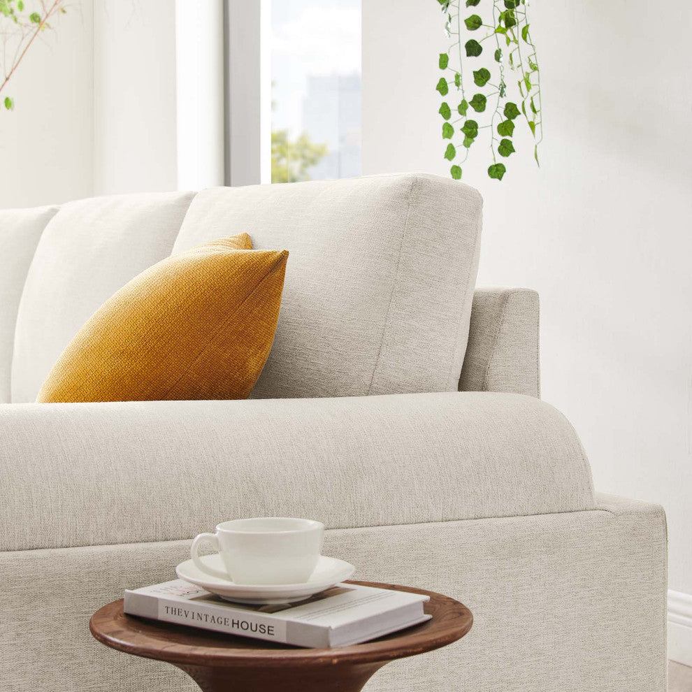 Oasis Upholstered Fabric Sofa - Ivory