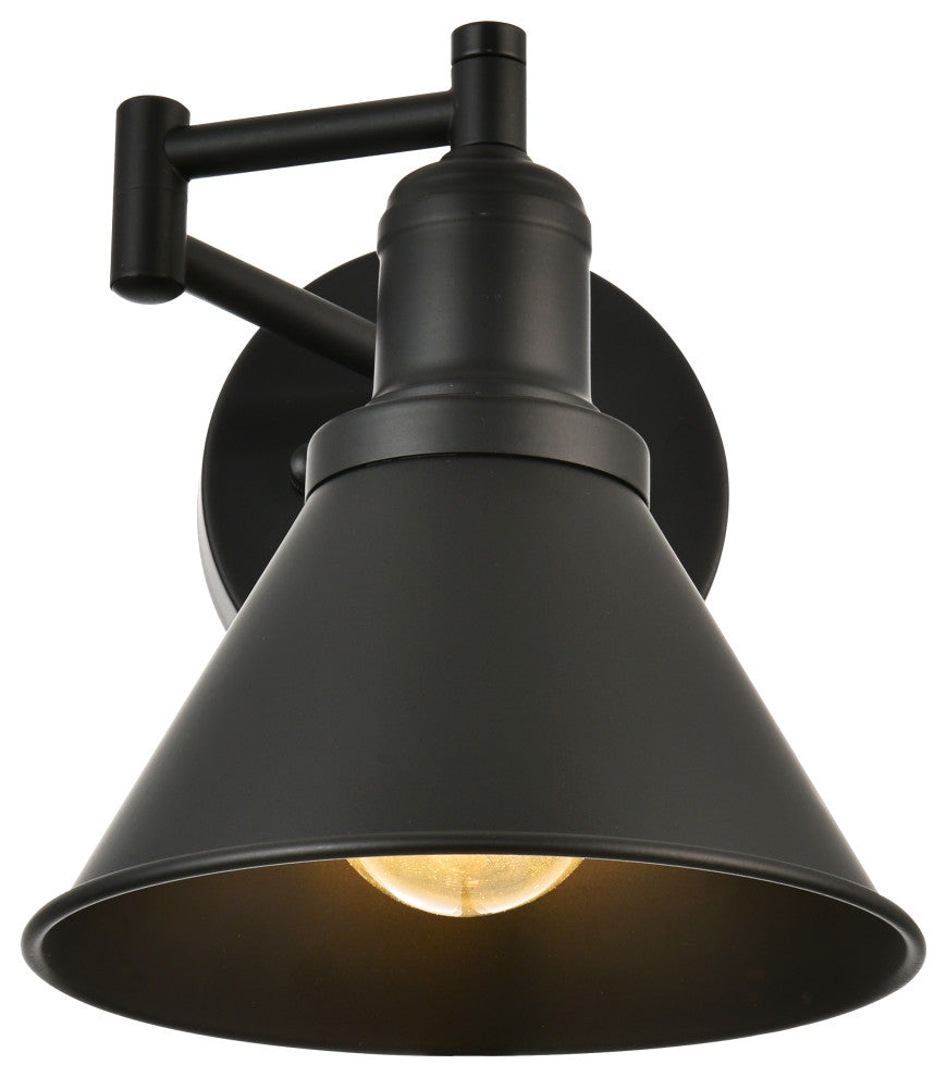 1 Light Black Swing Arm Wall Sconce