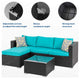 Outdoor Furniture Patio Sets Washable Couch Cushions Upgrade Wicker Black Rattan