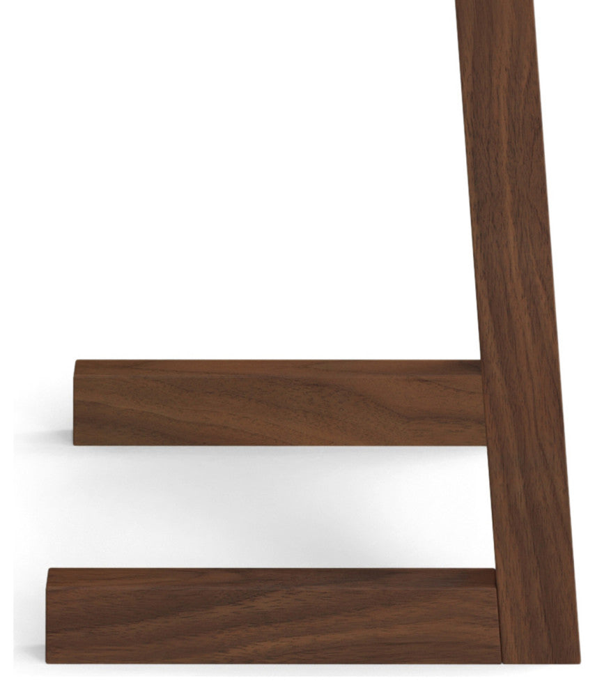 Bray Solid Acacia Wood Bath Towel and Blanket Ladder Shelf, Natural Walnut