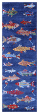 2' 7" X 8' 0" Runner Gabbeh Fish Design Handmade Wool Rug - Q15517