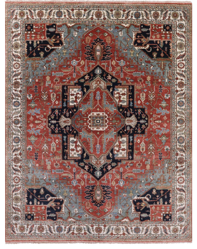 Hand Knotted Persian Fine Serapi Wool Rug 8' 0" X 10' 0" - Q16032