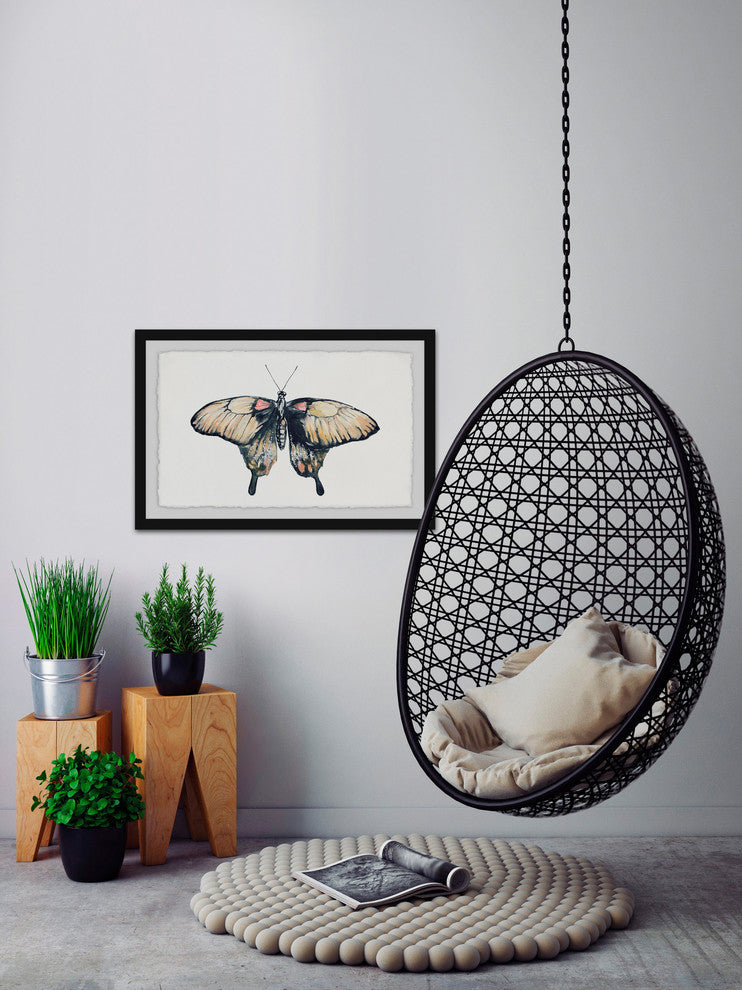 "Cream Colored Wings" Framed Painting Print, 18"x12"