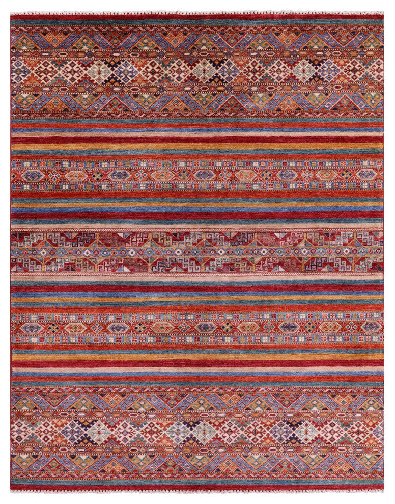 6' 8" X 8' 3" Super Kazak Khorjin Hand-Knotted Wool Rug Q10757