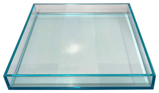 Square Lucite Tray, Teal