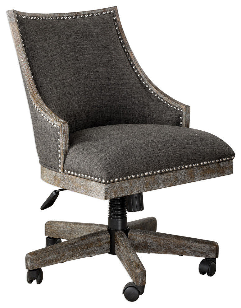 Uttermost Aidrian Charcoal Desk Chair