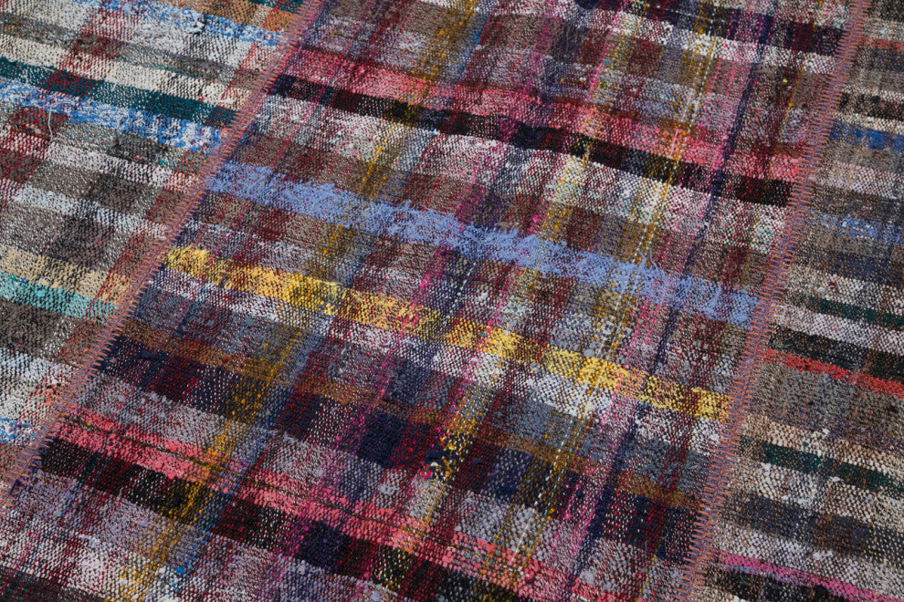 Rug N Carpet - Handmade Turkish 6' 8'' x 9' 11'' Tribal Patchwork Kilim Rug