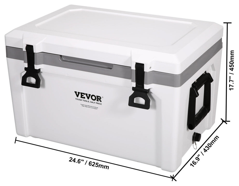 VEVOR Hard Cooler Insulated Portable Cooler Ice Chest, 52 Quart 50-Can Capacity