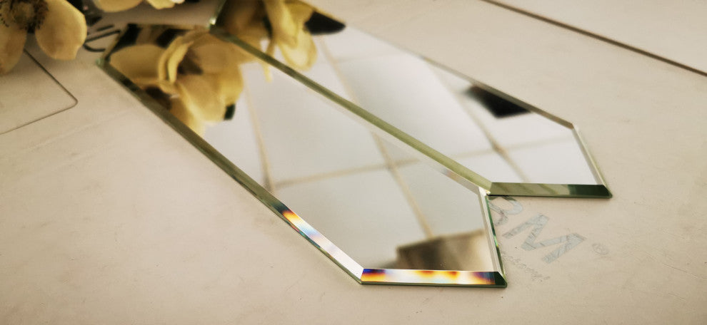 Reflections Peel & Stick 3x12 in Beveled Mirror Picket Tile in Silver