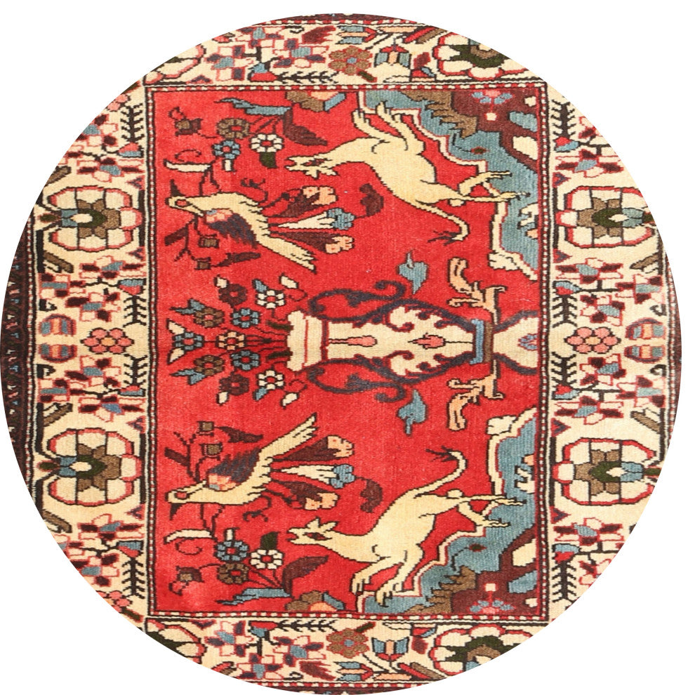 Ahgly Company Indoor Round Traditional Area Rugs, 4' Round