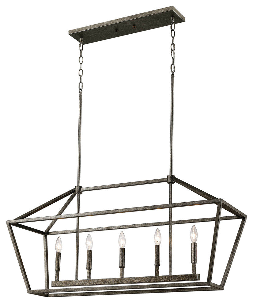 Millennium Lighting Corona 5-Light Pendant, Antique Silver