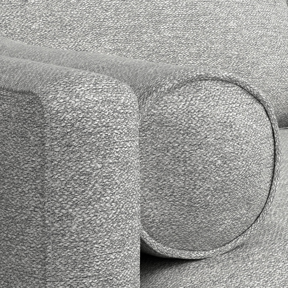 Morrison Mid Century Left Sectional Wide Sofa Tightly Woven Performance Fabric, Mist Grey