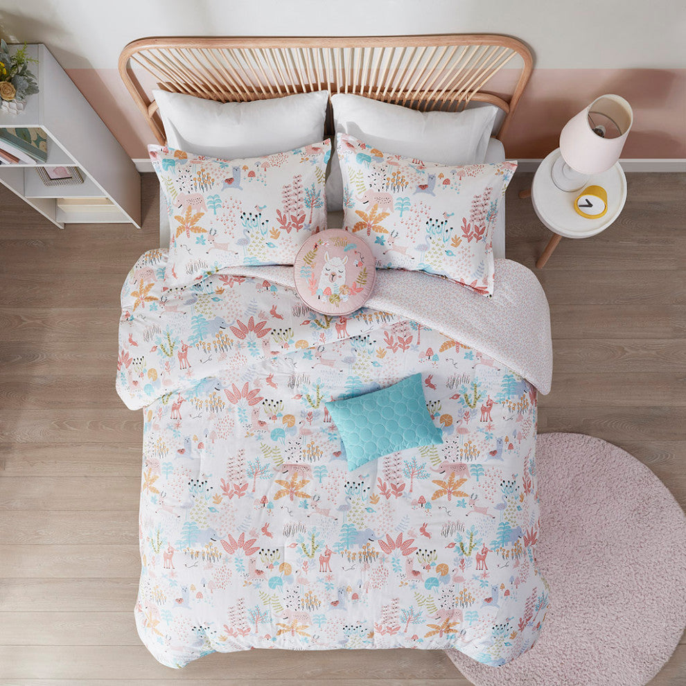 Kids Iris Forest Animal Friends Comforter Set, Full/Queen