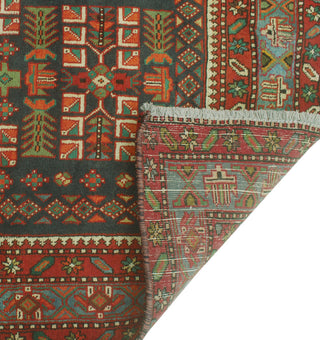 Fine Vintage Distressed Costari Navy/Rust Runner, 3'8x14'9