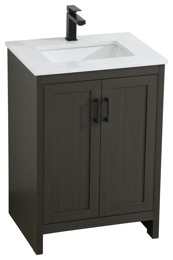 Home Living 24" Single Bathroom Vanity, Mocha Brown
