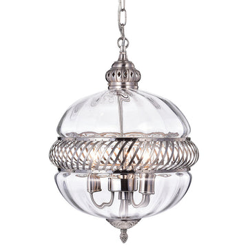 WAREHOUSE OF TIFFANY''S RL8168PN Permin 16 in. 3-Light Indoor Clear Finish