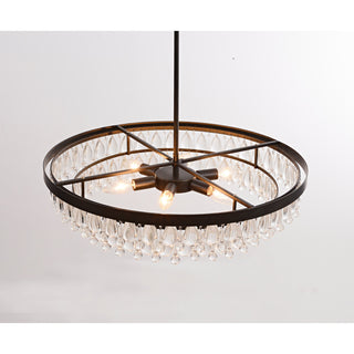 Catherine Antique Black Finish Crystal 6-light Chandelier
